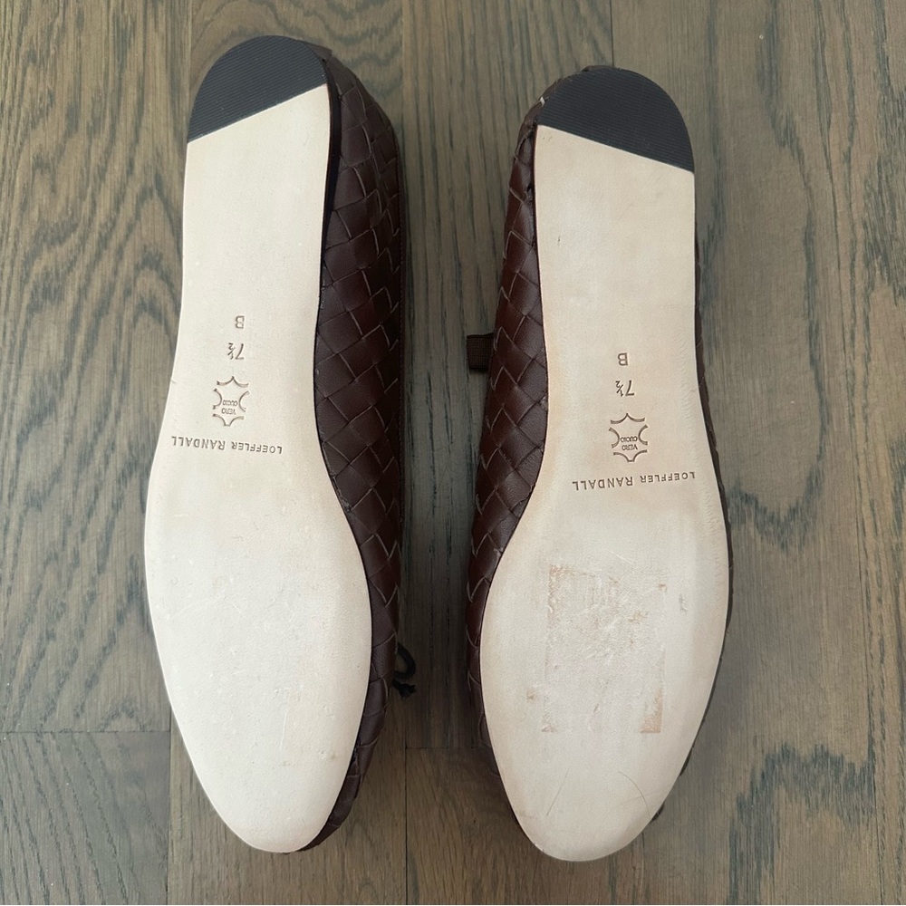 New Loeffler Randall Leonie Woven Soft Ballet Flats in Espresso Brown Size 7.5B - Picture 8 of 8